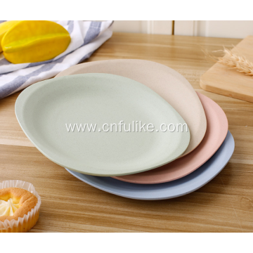 Square Wheat Straw Plastic Plates for Home
